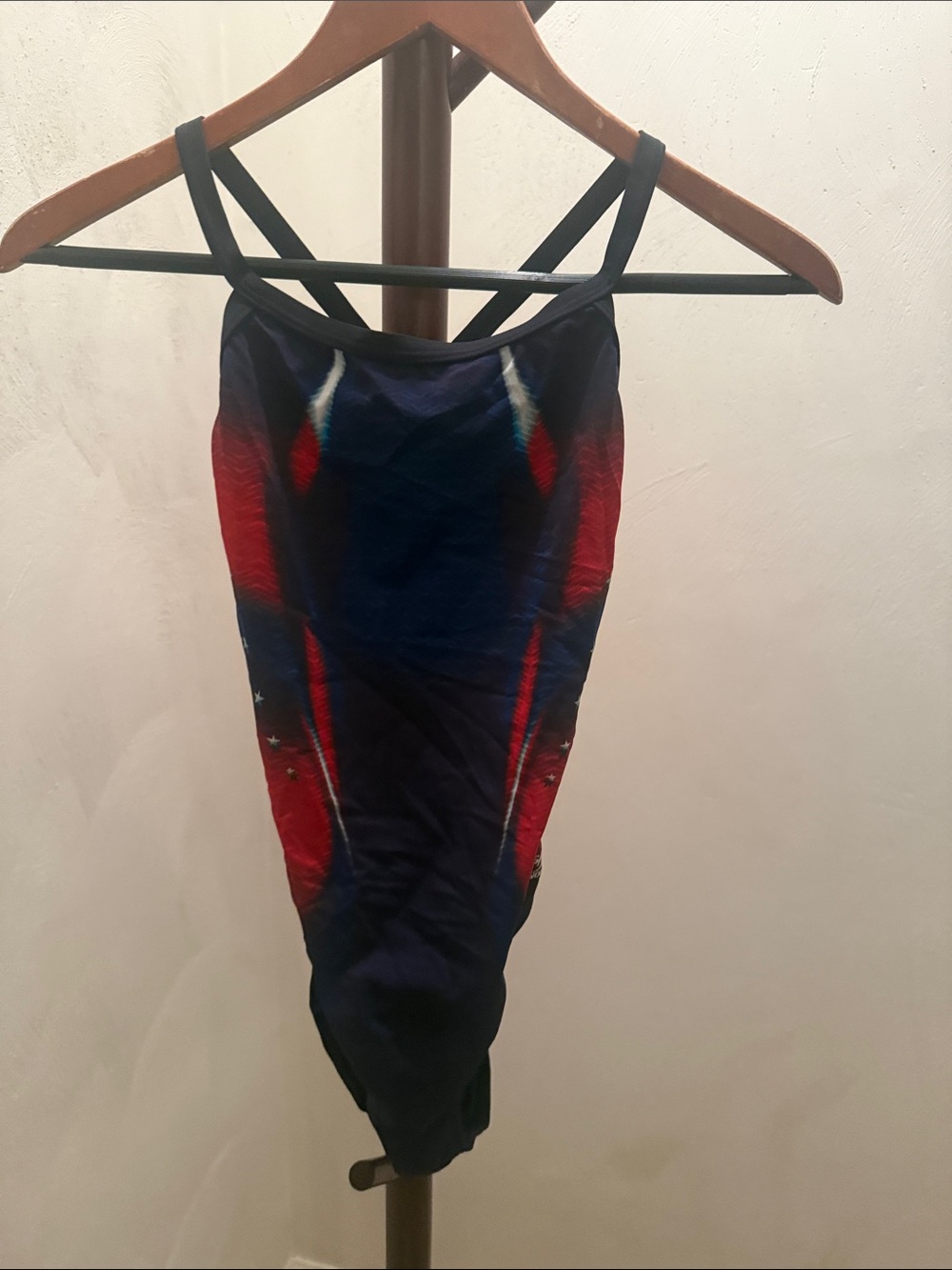 Speedo Red and Navy Athletic One-Piece Swimwear